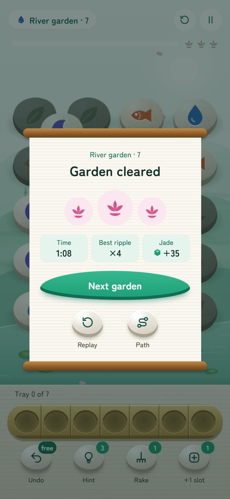 The win scroll with three lotus flowers